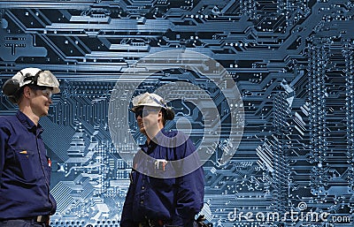 Technology and tech engineers Stock Photo