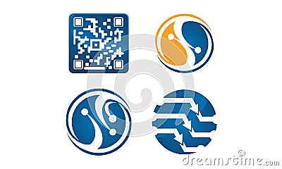 IT Technology Transfer Set Vector Illustration