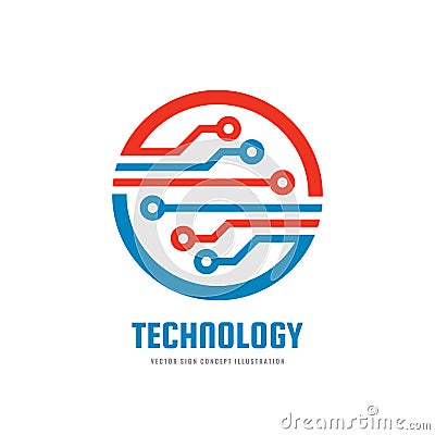 Technology - vector business logo template for corporate identity. Abstract chip sign. Network, internet tech concept illustration Vector Illustration