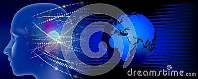 Technology web glob background.artificial intelligence virtual concept. world network technology communication background. Stock Photo