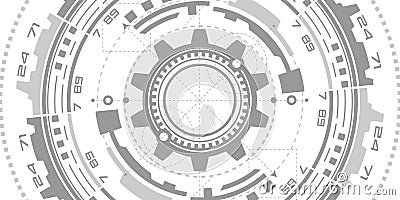 Technology white background.Hud Futuristic .Technologies of the future.Cogwheel Vector illustration Stock Photo