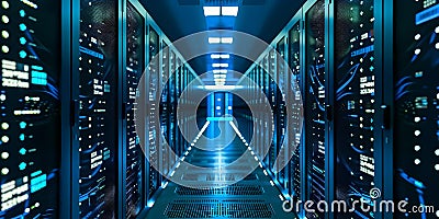 A techsavvy server working in a stat. Concept Technology, Server Management, Stat Analysis, Tech Stock Photo