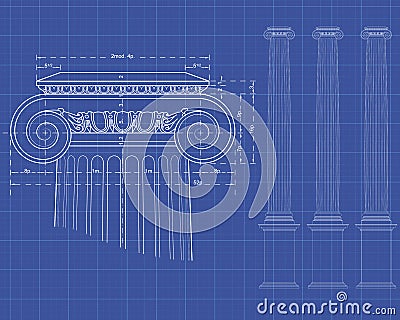 Tecnic ionic column Stock Photo