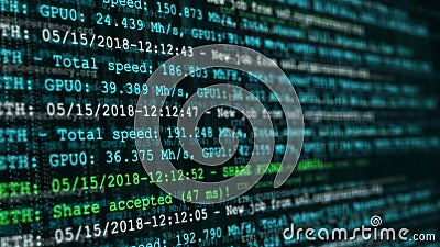 Tecnología financiera de la moneda crypto digital abstracta Animación inconsútil del lazo del proceso de la explotación minera de Tecnología financiera de la moneda crypto digital abstracta Animación inconsútil del lazo del proceso de la explotación minera de