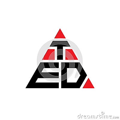 TED triangle letter logo design with triangle shape. TED triangle logo design monogram. TED triangle vector logo template with red Vector Illustration