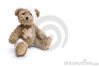 Teddy with Bandage Stock Photo