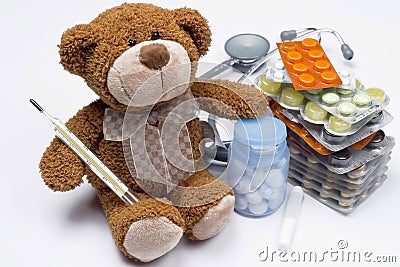 Teddy bear as a doctor Stock Photo