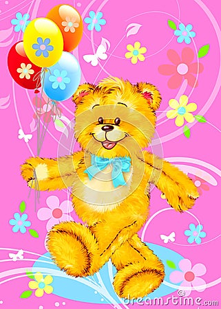 Teddy Bear With Balloons Stock Images - Image: 17634404