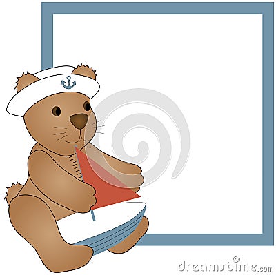 Teddy Bear and Boat Stock Photo