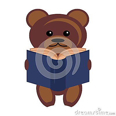 Teddy bear with book Vector Illustration