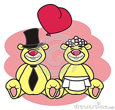 teddy bear bride and groom Stock Photo