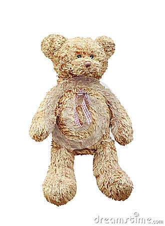 Teddy Bear brown, Teddy Bear doll isolated on white background Stock Photo