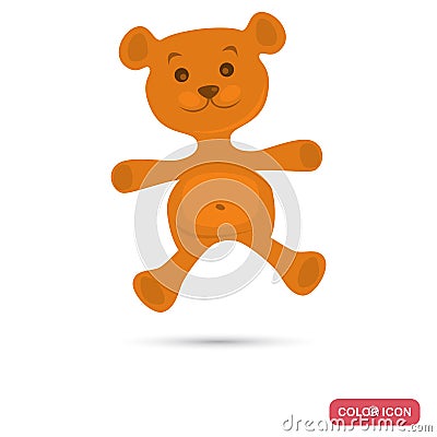 Teddy bear color flat icon Vector Illustration