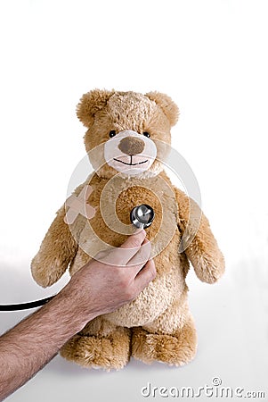 Teddy bear at the doctors Stock Photo