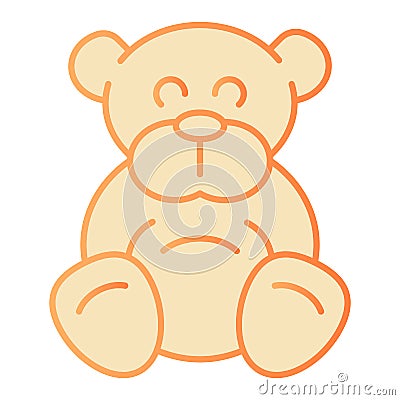 Teddy bear flat icon. Plush toy orange icons in trendy flat style. Ted gradient style design, designed for web and app Vector Illustration