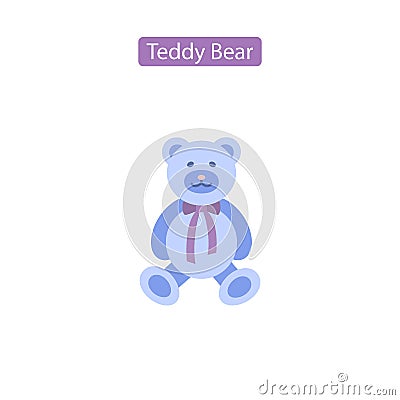 Teddy bear flat vector icon Vector Illustration