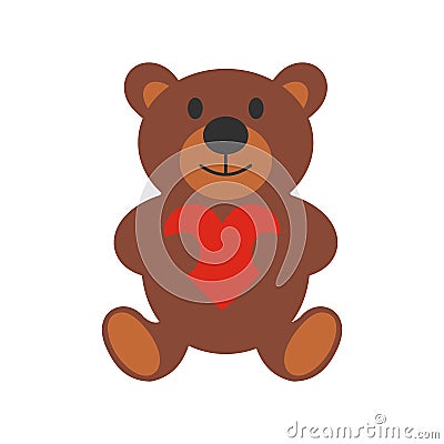 Teddy bear flat icon Vector Illustration