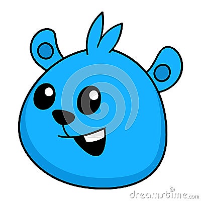 Teddy bear head friendly smiling face, doodle icon image kawaii Vector Illustration