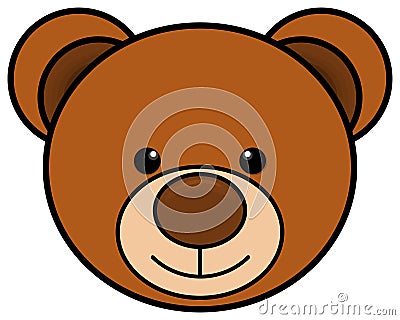 Teddy bear head icon. Cute toy clipart. Vector illustration Vector Illustration