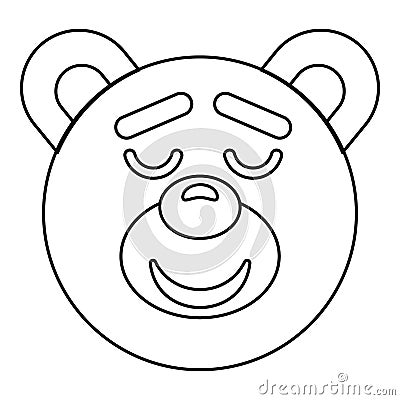 Teddy bear head icon, outline style Vector Illustration