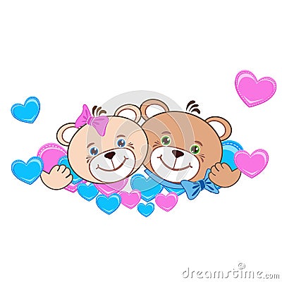 Teddy bear with heart Vector Illustration