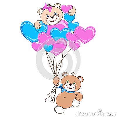 Teddy bear with heart Vector Illustration