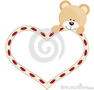 Teddy bear with heart Vector Illustration