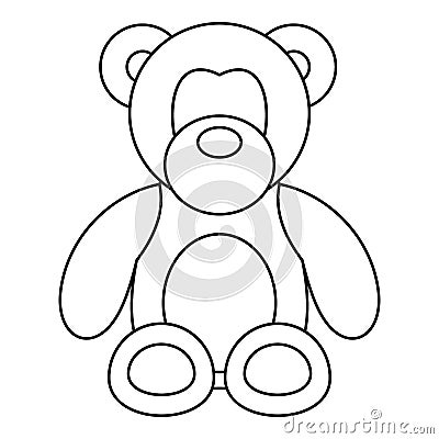 Teddy bear icon, outline style Vector Illustration