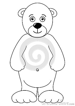 Teddy-bear isolated, contours Vector Illustration