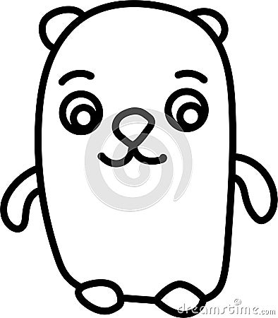 teddy bear isolated on a white background Vector Illustration