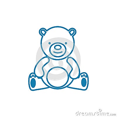 Teddy bear linear icon concept. Teddy bear line vector sign, symbol, illustration. Vector Illustration