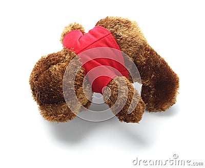 Teddy Bear Lying Face Down Stock Photo