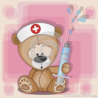 Teddy Bear nurse Vector Illustration