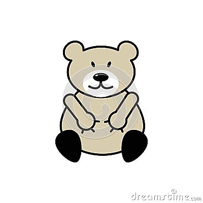 Teddy Bear plush toy icon for applications and web sites linear Stock Photo