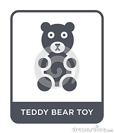teddy bear toy icon in trendy design style. teddy bear toy icon isolated on white background. teddy bear toy vector icon simple Vector Illustration