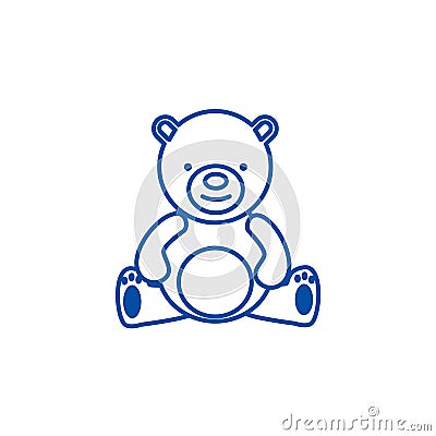 Teddy bear,toy line icon concept. Teddy bear,toy flat vector symbol, sign, outline illustration. Vector Illustration