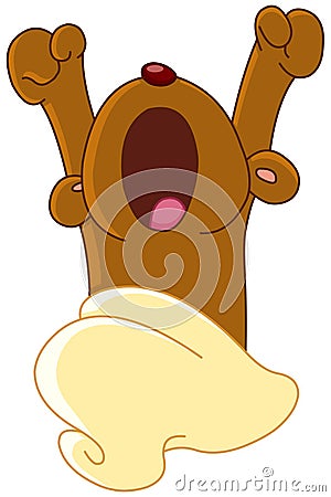 Teddy bear waking up Vector Illustration