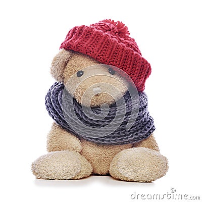 Teddy bear on white Stock Photo