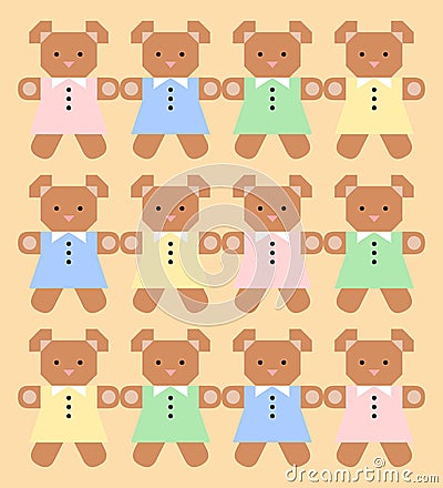 Teddy bears background Vector Illustration