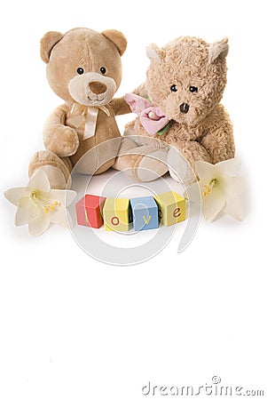 Teddy bears in love Stock Photo