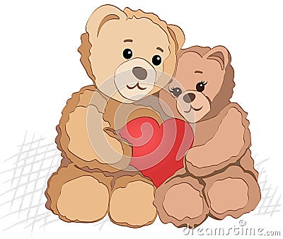 Teddy bears Vector Illustration