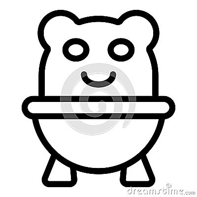 Teddy toilet bag icon outline vector. Comfort care Stock Photo