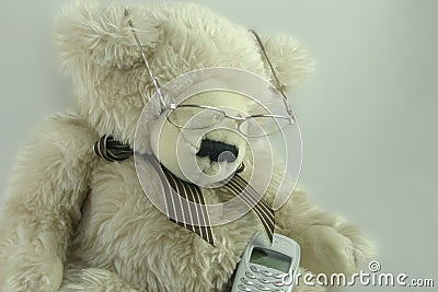 Teddy wants to make a call Stock Photo