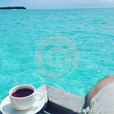 Tee on Maldives Stock Photo