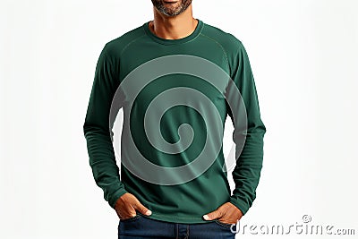 tee shirt sleeve Henley shirts isolated on a transparent background. Stock Photo