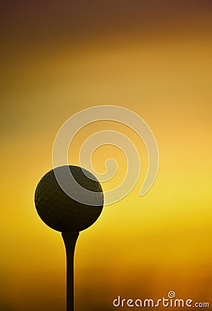 Teed Up At Sunrise Stock Photo