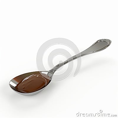 teel spoon containing chocolate pudding isolat , generated by AI Stock Photo