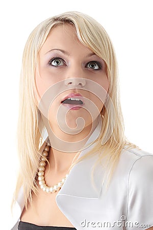 Teen blond elegant woman Stock Photo