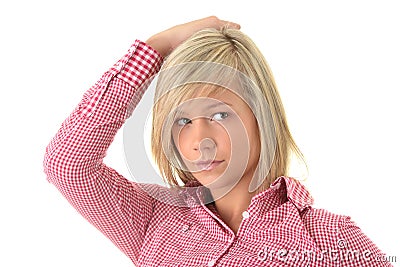 Teen blond student portrait Stock Photo