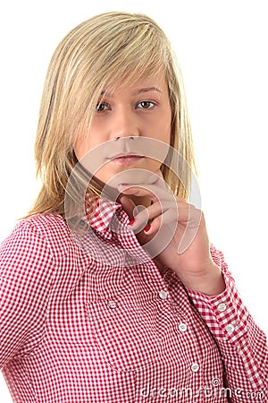 Teen blond student portrait Stock Photo